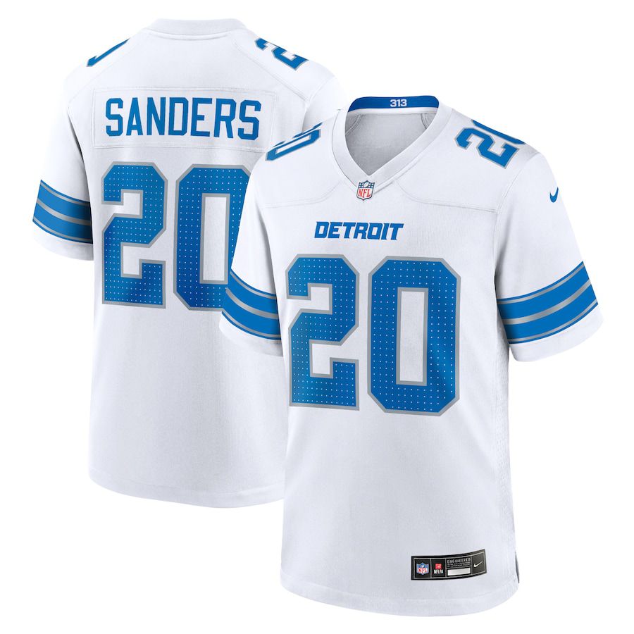 Men Detroit Lions 20 Barry Sanders Nike White Retired Player Game NFL Jersey